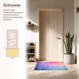 Ultra Soft Area Rug, Non Slip, Stain Resistant, Washable Area Rugs for Living Room, Bedroom, Radiant Soft Rainbow Fusion Style(Pink)