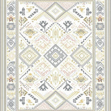 Ultra Soft Area Rug, Non Slip, Stain Resistant, Washable Area Rugs for Living Room, Bedroom, Malilinao Boho Trellis Area Cream Beige Gray(White)