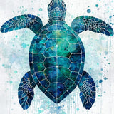 Ultra Soft Area Rug, Non Slip, Stain Resistant, Washable Area Rugs for Living Room, Bedroom, Sea Turtle Mosaic Wave Pattern Rug with Nautical Ocean Blue Abstract Design(Blue)