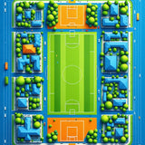 Colorful Urban Playland Aesthetic(Blue)