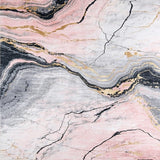 Ultra Soft Area Rug, Non Slip, Stain Resistant, Washable Area Rugs for Living Room, Bedroom, Sophisticated Abstract Geometry in Pastels(Pink)