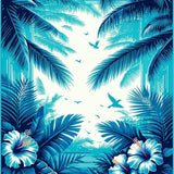 Ultra Soft Area Rug, Non Slip, Stain Resistant, Washable Area Rugs for Living Room, Bedroom, Cozy Island Getaway(Blue)