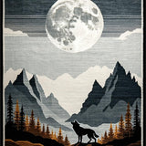 Ultra Soft Area Rug, Non Slip, Stain Resistant, Washable Area Rugs for Living Room, Bedroom, Charming Gray Toned Wildlife Art(Gray)