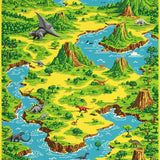 Vivid Dino Trail Imagination Canvas(Green)