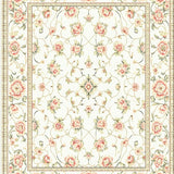 Ultra Soft Area Rug, Non Slip, Stain Resistant, Washable Area Rugs for Living Room, Bedroom, Sophisticated Area with Elegant Floral Motifs in Cream and Beige Shades(Ivory)
