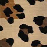 Ultra Soft Area Rug, Non Slip, Stain Resistant, Washable Area Rugs for Living Room, Bedroom, Luxurious Shaggy Cheetah Charm(Beige)