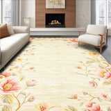 Ultra Soft Area Rug, Non Slip, Stain Resistant, Washable Area Rugs for Living Room, Bedroom, Floral Accent Runner Beige Kitchen Area Mat(Beige)