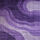 Ultra Soft Area Rug, Non Slip, Stain Resistant, Washable Area Rugs for Living Room, Bedroom, Eclectic Soft Textured Waves(Purple)