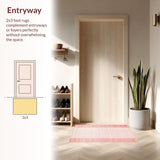 Ultra Soft Area Rug, Non Slip, Stain Resistant, Washable Area Rugs for Living Room, Bedroom, Chic Pastel Tassel Elegance(Pink)