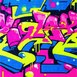 Ultra Soft Area Rug, Non Slip, Stain Resistant, Washable Area Rugs for Living Room, Bedroom, Urban Street Graffiti Pop Art Rug with Spray Paint Lettering and Cartoon Graphics(Blue)