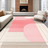 Ultra Soft Area Rug, Non Slip, Stain Resistant, Washable Area Rugs for Living Room, Bedroom, Graceful Contemporary Patterned Flow(Pink)