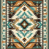 Ultra Soft Area Rug, Non Slip, Stain Resistant, Washable Area Rugs for Living Room, Bedroom, Bold Colorful Ethnic Artistry(Brown)