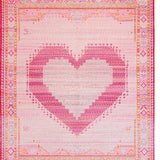 Ultra Soft Area Rug, Non Slip, Stain Resistant, Washable Area Rugs for Living Room, Bedroom, Lovely Romantic Vintage Style(Pink)