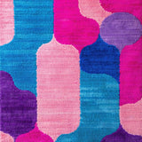 Ultra Soft Area Rug, Non Slip, Stain Resistant, Washable Area Rugs for Living Room, Bedroom, Modern Playful Organic Shapes(Pink)