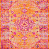 Ultra Soft Area Rug, Non Slip, Stain Resistant, Washable Area Rugs for Living Room, Bedroom, Elegant Ogee Style with Rich Hues(Orange)