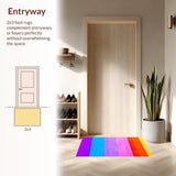 Ultra Soft Area Rug, Non Slip, Stain Resistant, Washable Area Rugs for Living Room, Bedroom, Eclectic Bright Color Fusion(Yellow)