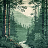 Ultra Soft Area Rug, Non Slip, Stain Resistant, Washable Area Rugs for Living Room, Bedroom, Elegant Forest-Inspired Decorative Accent(Green)