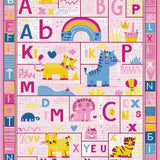 Ultra Soft Area Rug, Non Slip, Stain Resistant, Washable Area Rugs for Living Room, Bedroom, Fun Engaging Cartoon Character Motif(Pink)