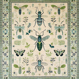 Ultra Soft Area Rug, Non Slip, Stain Resistant, Washable Area Rugs for Living Room, Bedroom, Elegant Earthy Floral Insect Design(Beige)