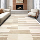 Ultra Soft Area Rug, Non Slip, Stain Resistant, Washable Area Rugs for Living Room, Bedroom, Neutral Toned Geometric Aesthetic(Beige)