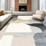 Ultra Soft Area Rug, Non Slip, Stain Resistant, Washable Area Rugs for Living Room, Bedroom, Trendy Abstract Curvilinear Design(Beige)
