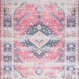 Ultra Soft Area Rug, Non Slip, Stain Resistant, Washable Area Rugs for Living Room, Bedroom, Luxurious Ogee Inspired Elements(Pink)