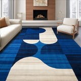 Ultra Soft Area Rug, Non Slip, Stain Resistant, Washable Area Rugs for Living Room, Bedroom, Contemporary Woven Area(Blue)