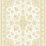 Ultra Soft Area Rug, Non Slip, Stain Resistant, Washable Area Rugs for Living Room, Bedroom, Elegant Medallion Area with Intricate Ivory and Beige Motifs(Gold)