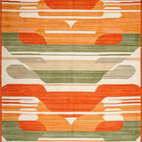 Ultra Soft Area Rug, Non Slip, Stain Resistant, Washable Area Rugs for Living Room, Bedroom, Elegant Earthy Geometric Fusion(Orange)