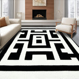 Ultra Soft Area Rug, Non Slip, Stain Resistant, Washable Area Rugs for Living Room, Bedroom, Geometric Black Stair Mats Slip Resistant Design(Black)