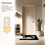 Ultra Soft Area Rug, Non Slip, Stain Resistant, Washable Area Rugs for Living Room, Bedroom, Trendy Modern Yin Yang Motif(Black)
