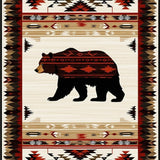 Ultra Soft Area Rug, Non Slip, Stain Resistant, Washable Area Rugs for Living Room, Bedroom, Southwest Wildlife Ethnic Pattern(Beige)