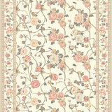 Ultra Soft Area Rug, Non Slip, Stain Resistant, Washable Area Rugs for Living Room, Bedroom, Elegant Beige Kitchen Area Floral Runner Non Slip(Ivory)