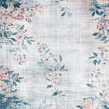 Ultra Soft Area Rug, Non Slip, Stain Resistant, Washable Area Rugs for Living Room, Bedroom, Rustic Soft Toned Floral Motif(Gray)