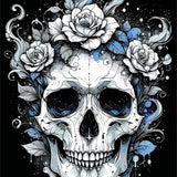 Edgy Monochrome Skull Aesthetic(Gray)
