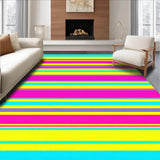 Ultra Soft Area Rug, Non Slip, Stain Resistant, Washable Area Rugs for Living Room, Bedroom, Fiesta Color Stripe Rug for Spaces(Yellow)