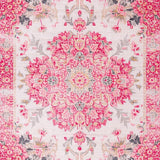 Ultra Soft Area Rug, Non Slip, Stain Resistant, Washable Area Rugs for Living Room, Bedroom, Delicate Romantic Rose Motif(Pink)