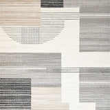 Ultra Soft Area Rug, Non Slip, Stain Resistant, Washable Area Rugs for Living Room, Bedroom, Geometric Monochrome Runner Beige Grey Boho Abstract Style(Beige)