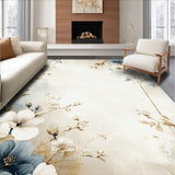 Ultra Soft Area Rug, Non Slip, Stain Resistant, Washable Area Rugs for Living Room, Bedroom, Ethereal Petal Symphony Area with Artisan Boho Floral Design(Beige)
