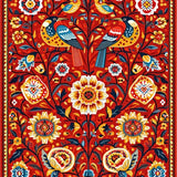 Lively Ornate Avian Decor Style(Red)