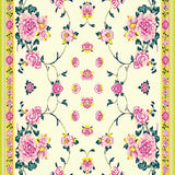 Vibrant Green and Pink Floral Elegance(Ivory)
