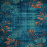 Ultra Soft Area Rug, Non Slip, Stain Resistant, Washable Area Rugs for Living Room, Bedroom, Tropical Ethnic Floral Motif(Blue)