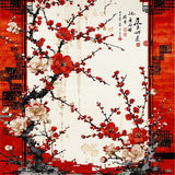 Ultra Soft Area Rug, Non Slip, Stain Resistant, Washable Area Rugs for Living Room, Bedroom, Minimalist Soft Tone Floral Pattern(Red)