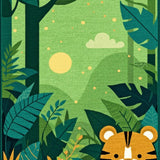 Ultra Soft Area Rug, Non Slip, Stain Resistant, Washable Area Rugs for Living Room, Bedroom, Colorful Animal Jungle Illustrations(Green)