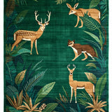 Ultra Soft Area Rug, Non Slip, Stain Resistant, Washable Area Rugs for Living Room, Bedroom, Chic Vintage Animal Aesthetic(Green)