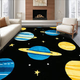 Ultra Soft Area Rug, Non Slip, Stain Resistant, Washable Area Rugs for Living Room, Bedroom, Cosmic Colorful Planetary Motif(Blue)