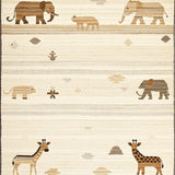 Ultra Soft Area Rug, Non Slip, Stain Resistant, Washable Area Rugs for Living Room, Bedroom, Safari Themed Playful Animal Motifs(Beige)
