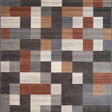 Ultra Soft Area Rug, Non Slip, Stain Resistant, Washable Area Rugs for Living Room, Bedroom, Rustic Warm Tones Geometric Fabrication(Gray)
