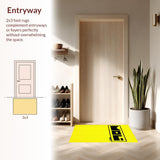 Ultra Soft Area Rug, Non Slip, Stain Resistant, Washable Area Rugs for Living Room, Bedroom, Chic Playful Phrase Aesthetic(Yellow)