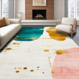 Ultra Soft Area Rug, Non Slip, Stain Resistant, Washable Area Rugs for Living Room, Bedroom, Vibrant Abstract Watercolor Modern Area with Fluid(Blue)